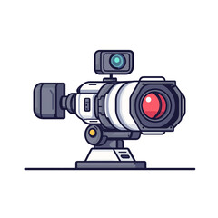 flat icon 2d of professional cinematic camera, isolated, ideal for video production, filmmaking, media industry, and digital content creation