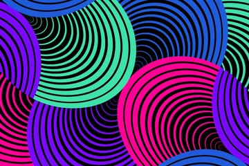 Ornate Geometric Petals Grid, Abstract Background With Circles, Abstract Vector Seamless Pattern, Abstract Colorful Background © Wulandari Istianah