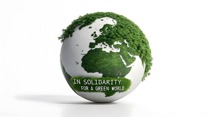 Eco-Friendly Logo Earth-Shaped Green Foliage for Sustainability V4