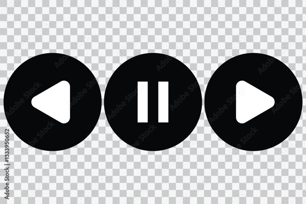 Aufkleber play button icon set. start audio or video button symbol. play button vector sign collection.