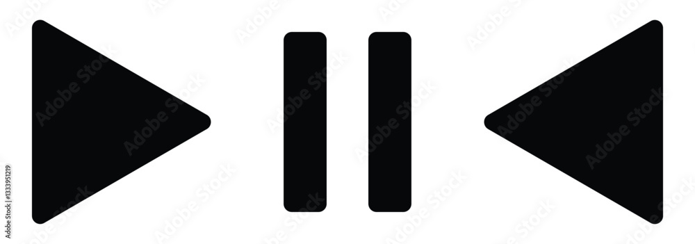 Poster play button icon. media player icon. play and pause buttons symbol. multimedia symbols, media player