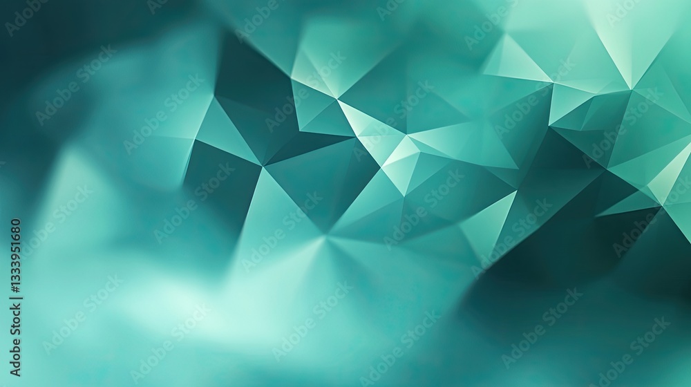 Poster abstract teal geometric polygonal background image with low polygonal design and gradient shades