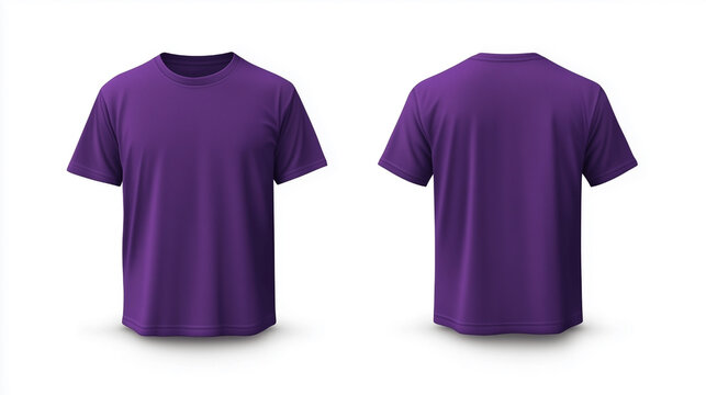 A purple shirt with a white background