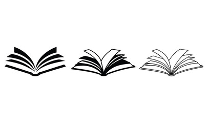 Minimalist Open Book Icon Set