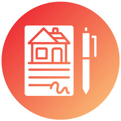 Vector Design House Contract Icon Style