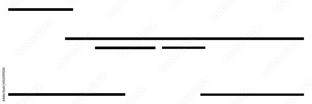 Aufkleber horizontal black lines of varying lengths arranged on a white background creating a simple abstract 
