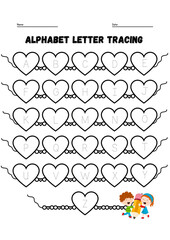 Help your child master the English Alphabet with this fun and engaging A to Z Tracing Worksheet! This printable worksheet is designed for preschoolers, kindergarten learners, and early education stude
