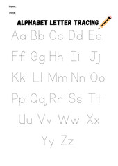 Help your child master the English Alphabet with this fun and engaging A to Z Tracing Worksheet! This printable worksheet is designed for preschoolers, kindergarten learners, and early education stude