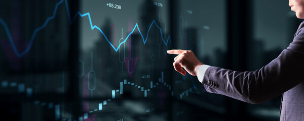 Abstract financial chart. Investment trading financial analysing forex currency economy growth