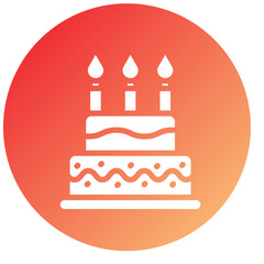 Vector Design Birthday Cake Icon Style