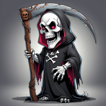 recommend clip art: Cartoon grim reaper with scythe