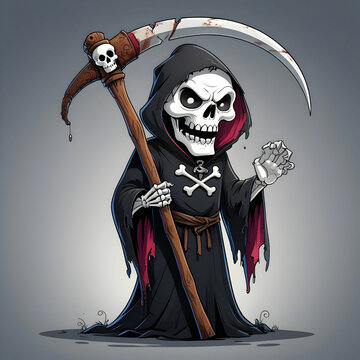 recommend clip art: Cartoon grim reaper with scythe