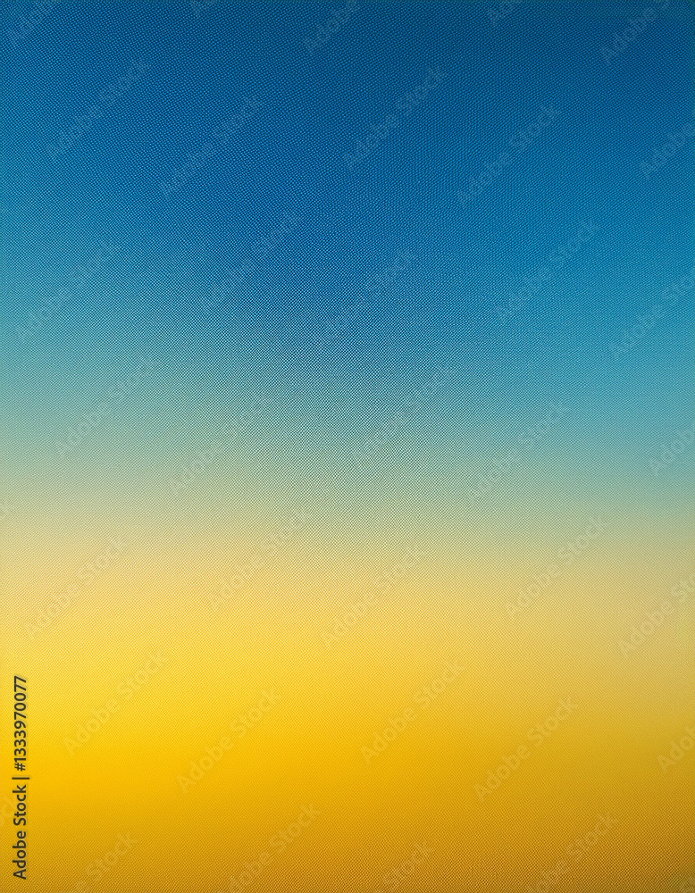 Poster minimalist gradient backdrop, blending blue and yellow tones with fine noise texture effect.