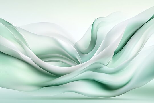 A clean, abstract design of a flowing river winding through a peaceful valley, with smooth, minimal lines in soft pastel tones