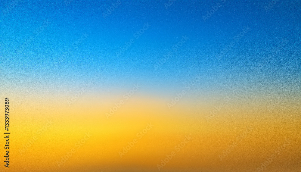 Poster minimalist gradient backdrop, blending blue and yellow tones with fine noise texture effect.