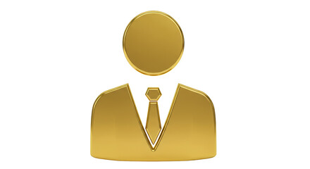 Isolated Golden Businessman Avatar Icon with Tie and Suit