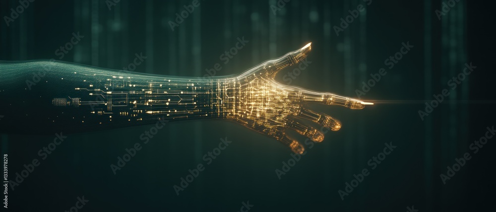 Aufkleber digital transformation futuristic technology virtual environment conceptual art close-up view human-