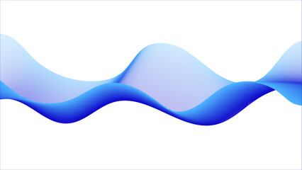 A minimalist abstract design featuring smooth, flowing wave lines in a calming gradient from light blue to deep blue, set against a clean white background,