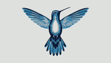 Obraz premium Illustration Of A Beautiful Hummingbird In Flight With Detailed Features