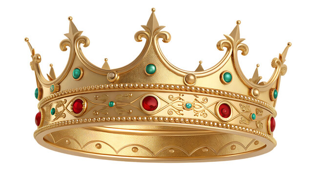 golden crown isolated on white background PNG
