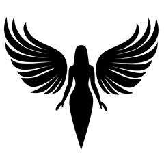 vector illustration of an angel with wings. Guardian Angel