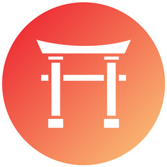 Vector Design Torii Gate Icon Style