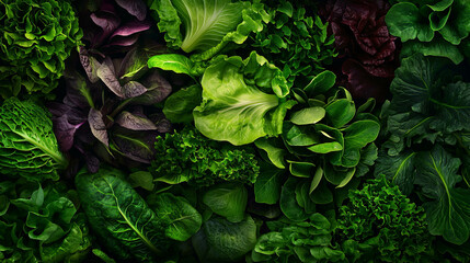 Fresh selection of gourmet lettuce greens for healthy dining and culinary inspiration