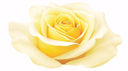 smooth gradient of a yellow rose, shifting from bright golden yellow at the tips to pale cream at the base [Gradient Color]:[Rose] yellow rose, golden yellow, gradient, pale cream, soft petals, 
