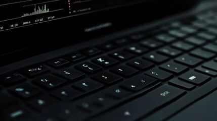 A close up image showing a laptop computer keyboard