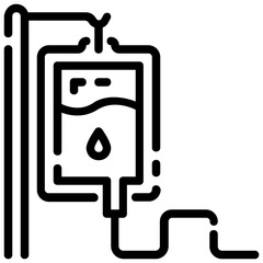 blood bag vector outline icon