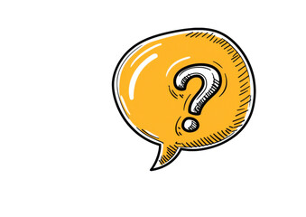 isolated transparent Background. Speech bubble with question mark, symbolizing inquiry and curiosity
