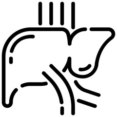 liver vector outline icon