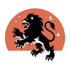 Obraz premium Lion vector silhouette illustration