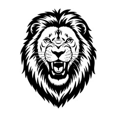 Obraz premium Lion head vector silhouette illustration