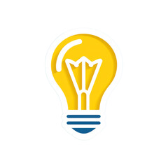 Fototapeta premium isolated transparent Background. flat design icon of light bulb representing innovation and ideas
