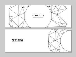 White polygonal banners technological style