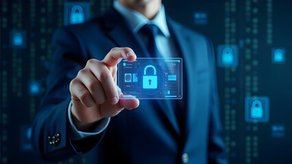 Cybersecurity Innovation Futuristic Digital Security and Data Protection Concept