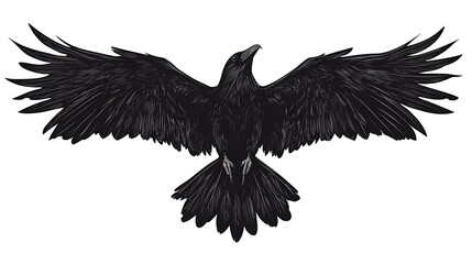 Majestic raven wings spread wallpapers