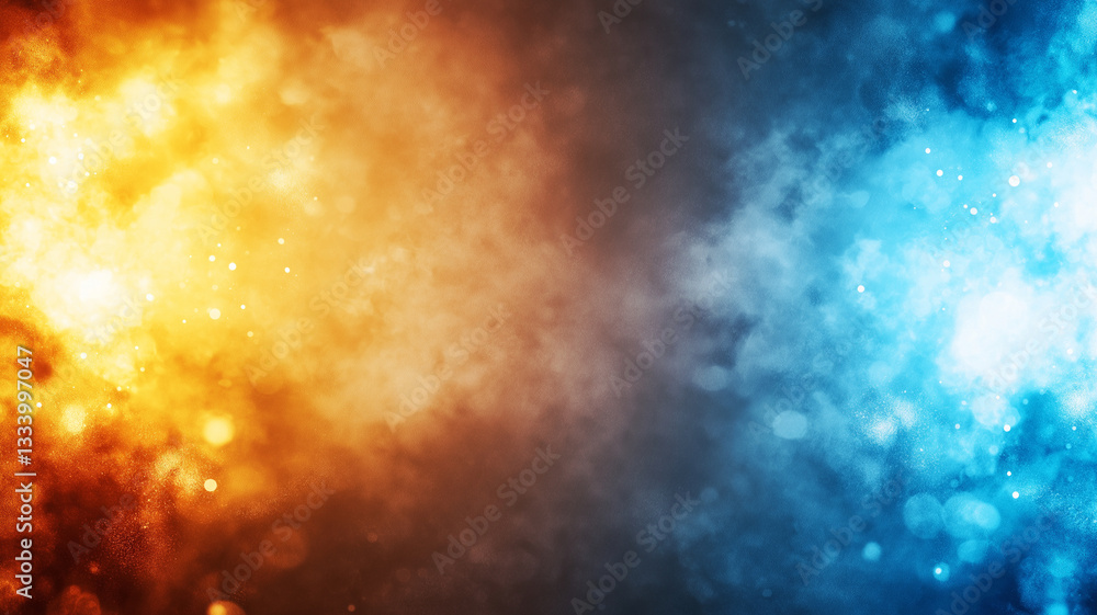 Poster vibrant abstract background featuring blend of dark orange and blue hues, creating dynamic and energ