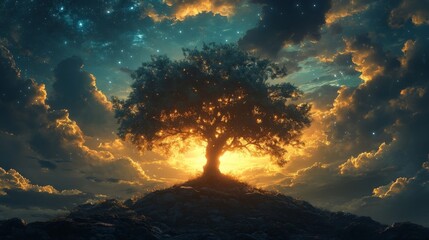 Fototapeta premium sunset in the clouds