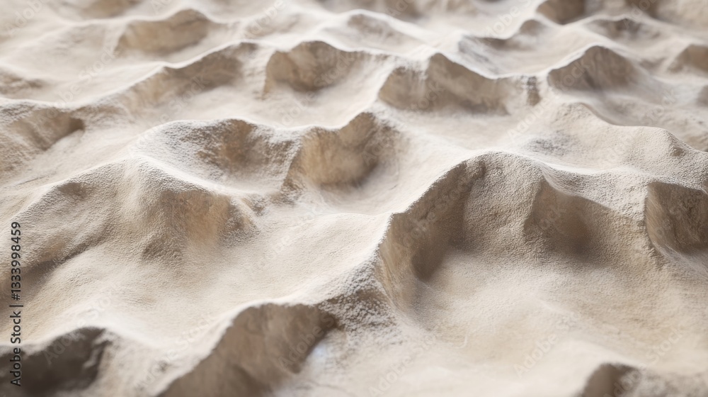 Poster textured surface of sand dunes with undulating forms and shadows