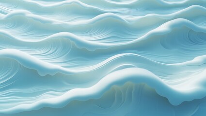 Fototapeta premium Serene Ocean Waves In A Calming Pastel Blue, Softly Flowing With A Dreamlike Texture And Subtle Highlights