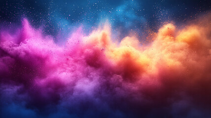 Naklejka premium Explosions of colored powder. Holi Festival.