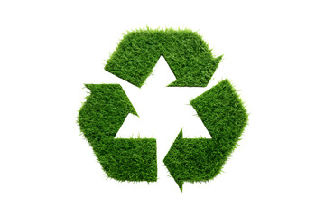 Grass Recycle Symbol on White - Eco-Friendly Recycling, Green Sustainable Design, Nature Icon, Cut Out