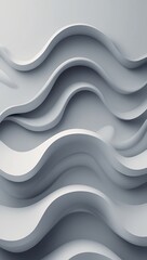 Fototapeta premium Serene Grayscale Waves Flowing Rhythmically, Creating A Calm And Meditative Abstract Landscape Of Undulating Forms