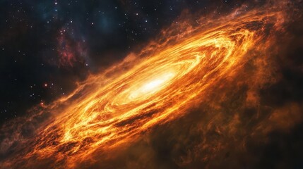 A bright galactic spiral galaxy surrounded by many scattered stars and nebulae