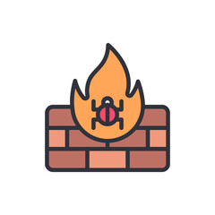 Antivirus colored icons, minimalist vector illustration ,simple transparent graphic element .Isolated on white background