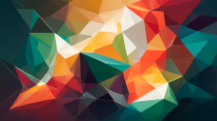 Obraz premium Abstract polygonal works of art in bright colors representing the aesthetics of modern design