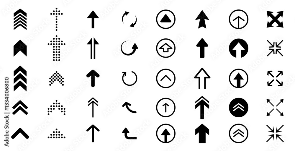 Poster circular left arrow vector icon set collection