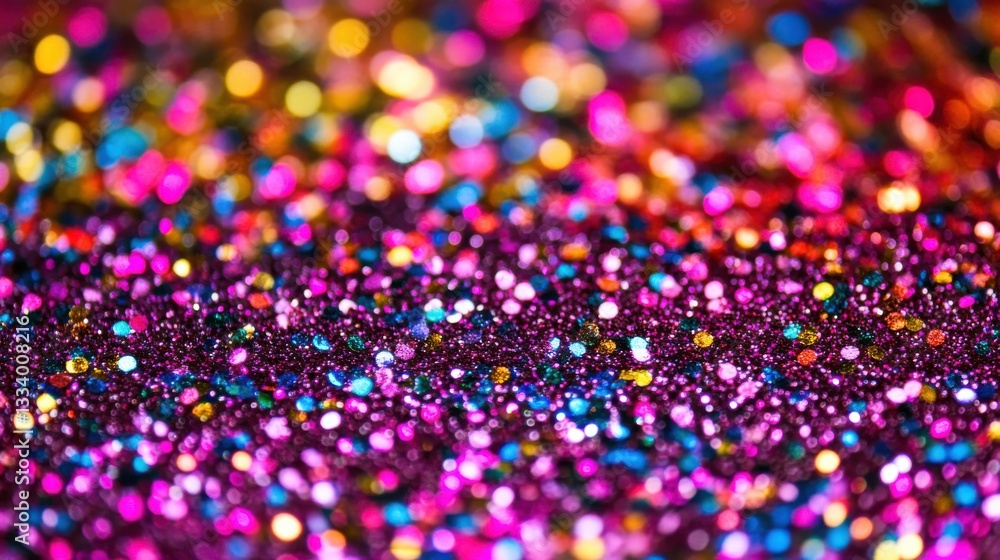 Poster vibrant glitter texture with colorful bokeh effect background